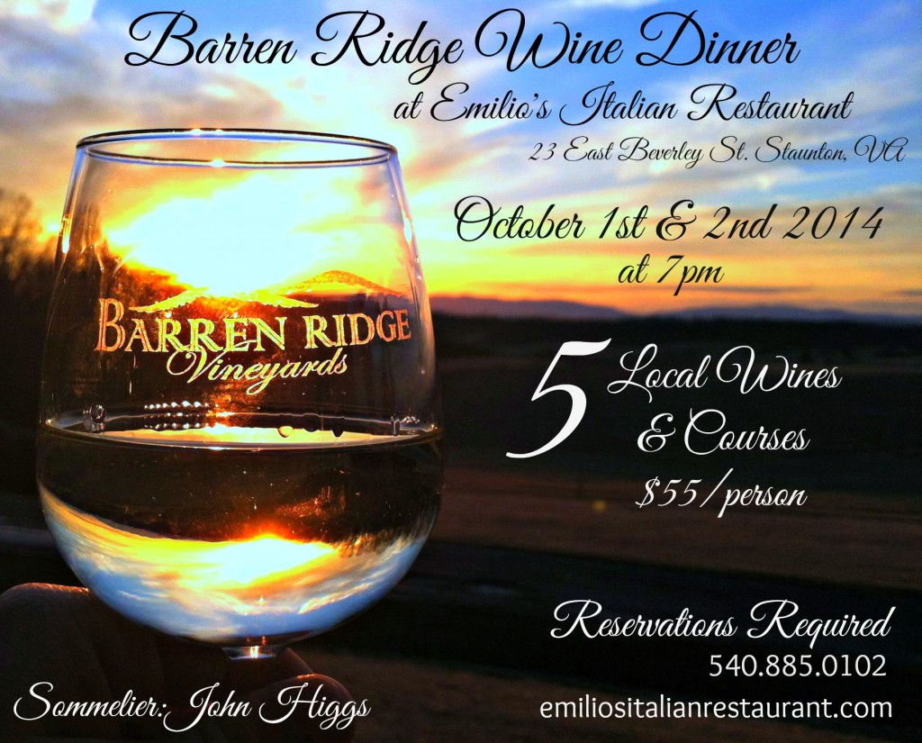 Barren Ridge Wine Dinner